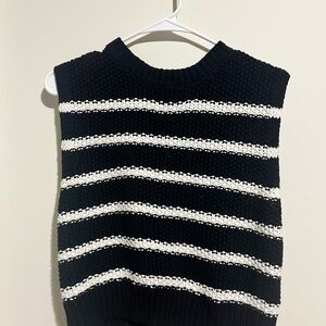 Moon & Madison Black and White Knit Vest